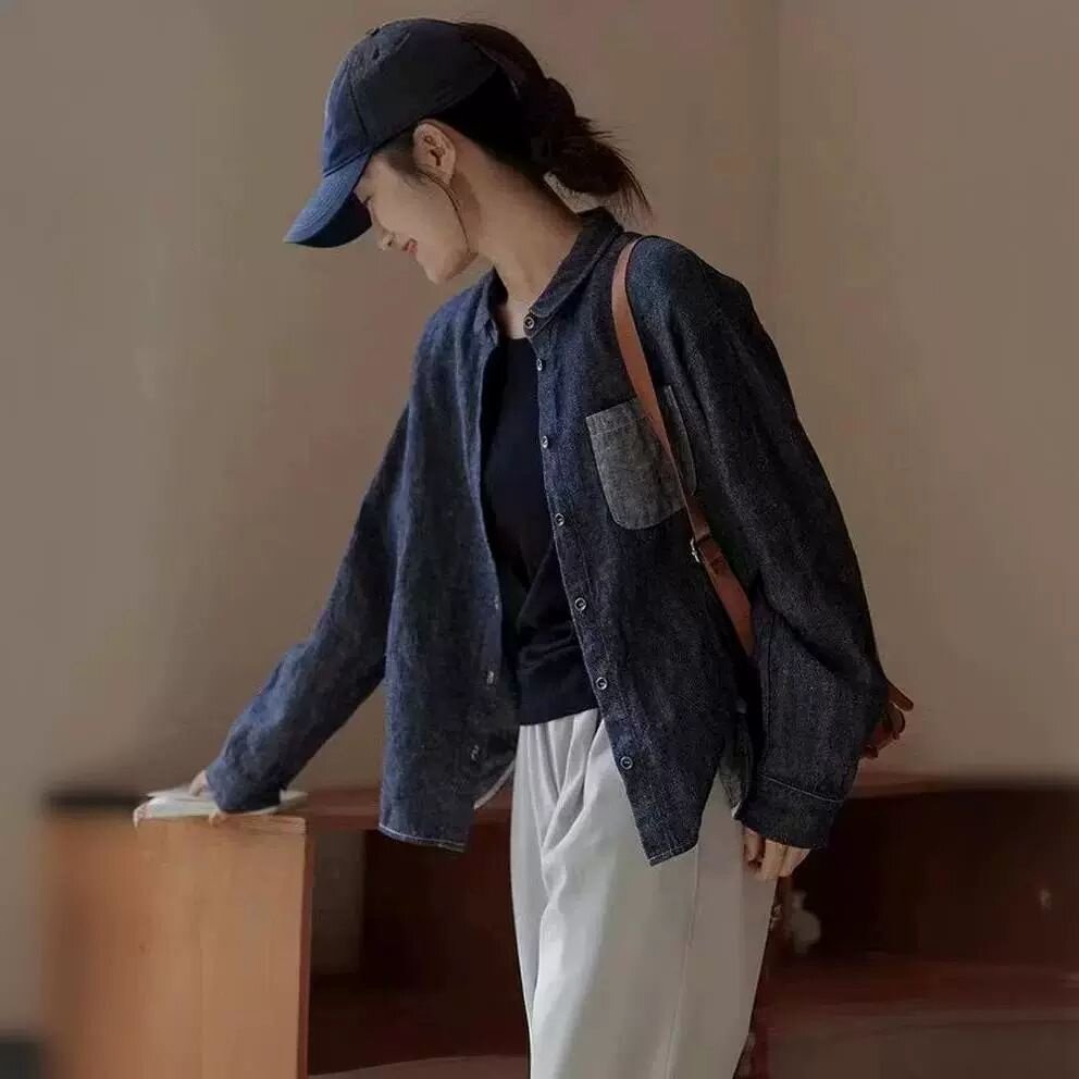 清秋亚麻棉衬衫外套女2025秋新款