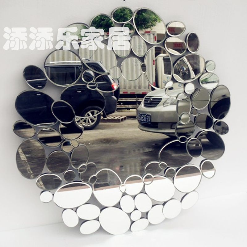 歐式時尚威尼斯鏡壁鏡玄關(guān)鏡工藝鏡浴室鏡掛鏡裝飾鏡 鵝卵石鏡子