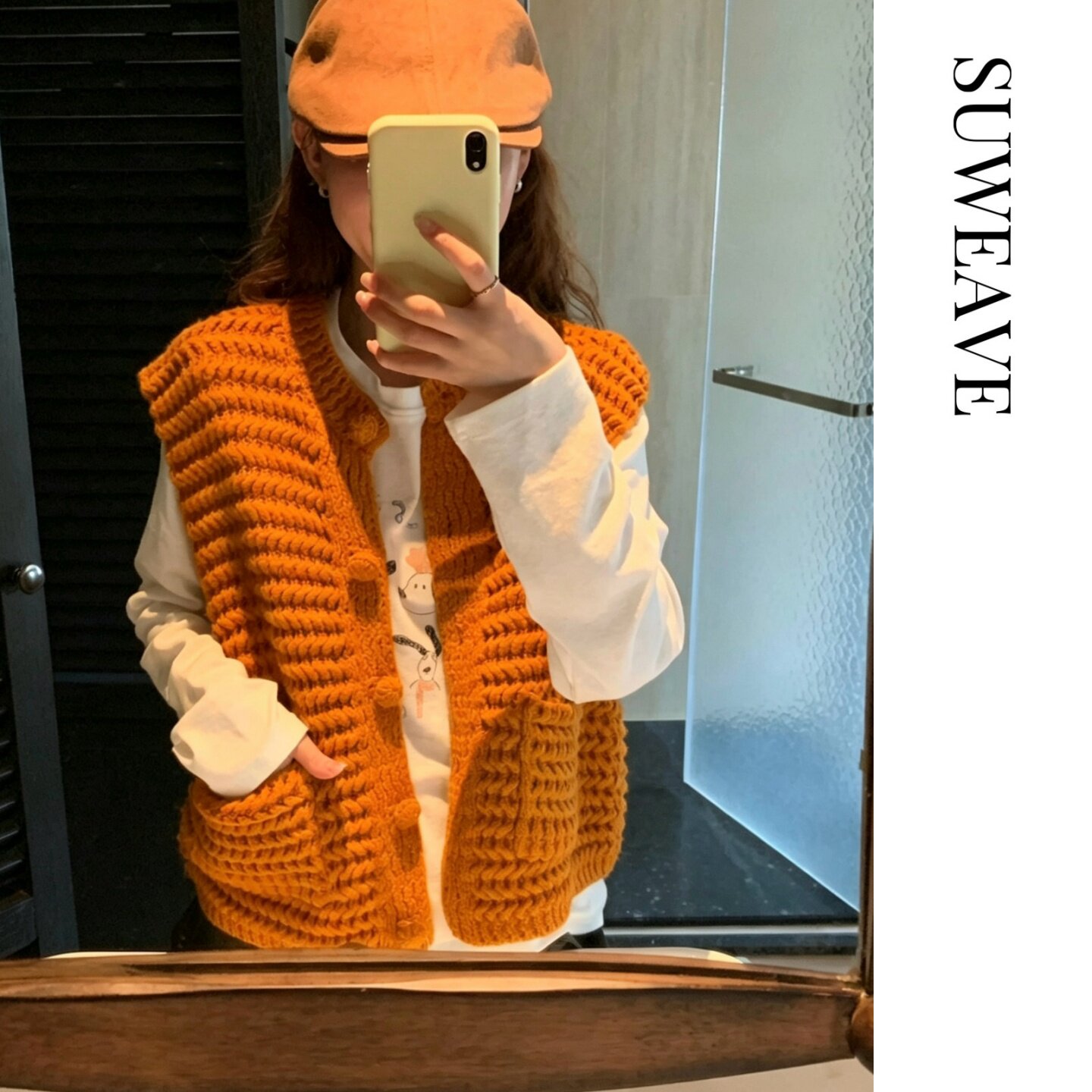 SUWEAVE简约复古针织马甲毛衣