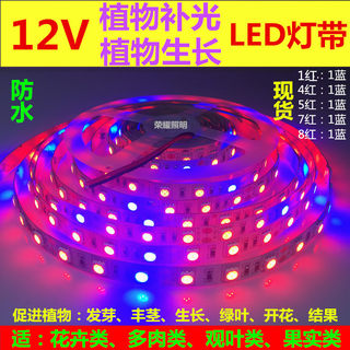 led12V植物生长灯带防水12V低压led植物补光灯条育苗多肉水草大棚