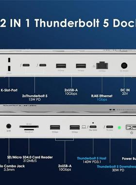 WAVLINK 带140W PD 12合1 Thunderbolt 5拓展坞站适用笔记本电脑