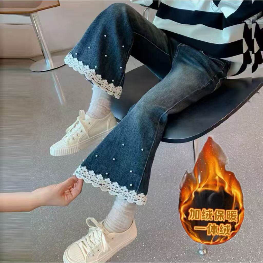 童装女童牛仔裤加绒加厚裤子中大童儿童一体绒长裤修身洋气长裤,童装/婴儿装/亲子装,儿童牛仔裤,淘宝优惠券,粉丝福利购,淘宝优惠卷