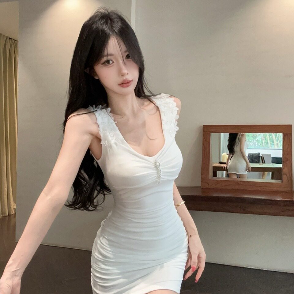 性感包臀连衣裙网纱显瘦短裙