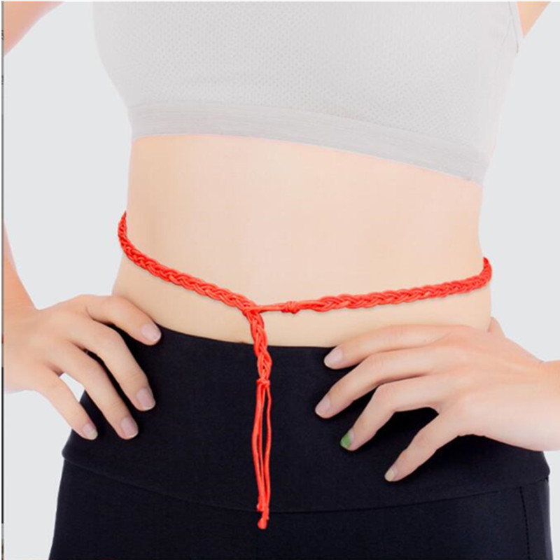 红绳腰链端午节手工编织红腰绳