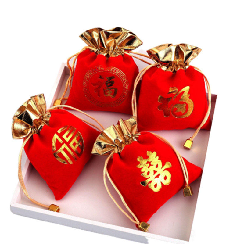 首饰收纳袋文玩抽绳福字珠宝绒布束口喜糖袋中式烫金喜事招财袋子,饰品/流行首饰/时尚饰品新,首饰袋,淘宝优惠券,粉丝福利购,淘宝优惠卷