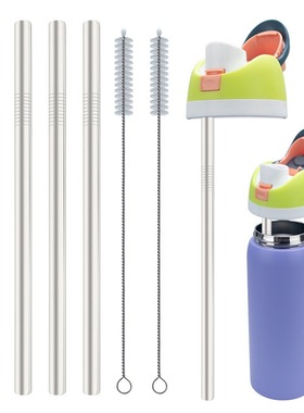 跨境亚马逊10mm吸管适配Owala水杯16oz/24oz/32oz/40oz不锈钢吸管