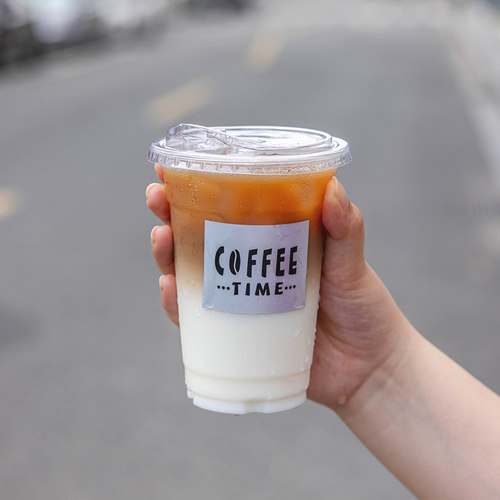 一次性咖啡杯子带盖奶茶专用饮品商用90口径冷饮外带打包塑料透明