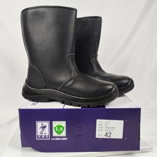 四季冬季高筒劳保鞋皮靴电焊工包头防砸防静电牛皮工作老矿长正品