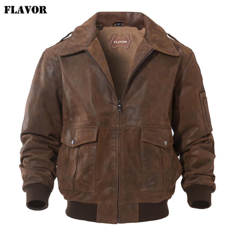 短款美式大码真皮皮衣