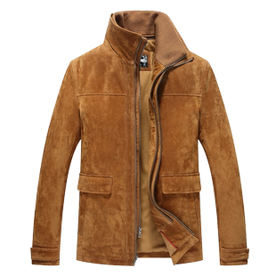 FLAVOR/佛兰诺2022秋冬新款真皮皮衣男欧美大码真皮夹克加棉外套