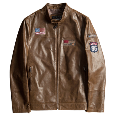 海宁美式夹克单装薄款真皮皮衣