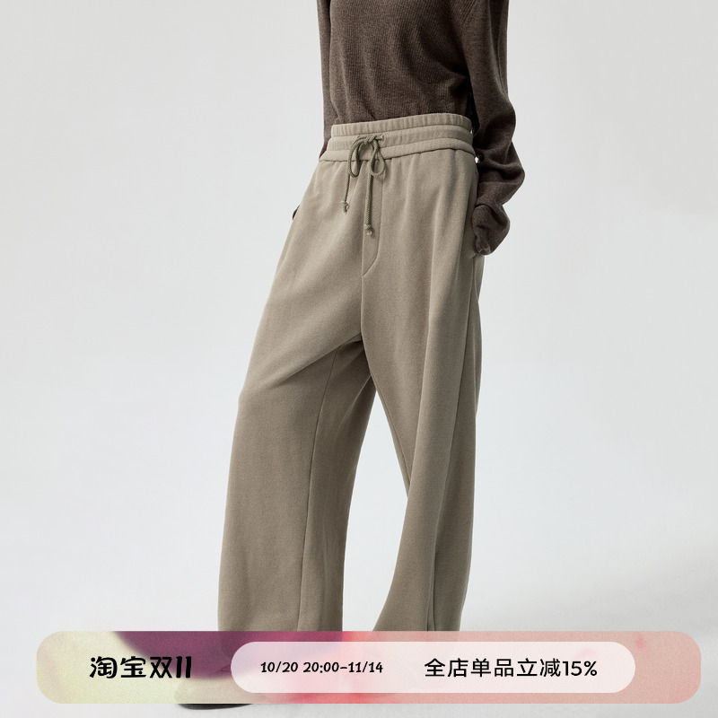 宽松抽绳训练卫裤弧形运动裤