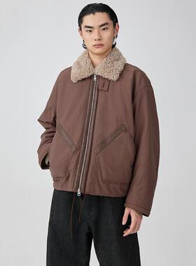 Simple Project*Faux-Fur Collar Jacket 毛领拼接马歇尔夹克外套