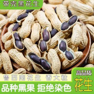 25年新货生带壳生黑花生5斤山东富硒黑花生云南下酒休闲零食甘甜