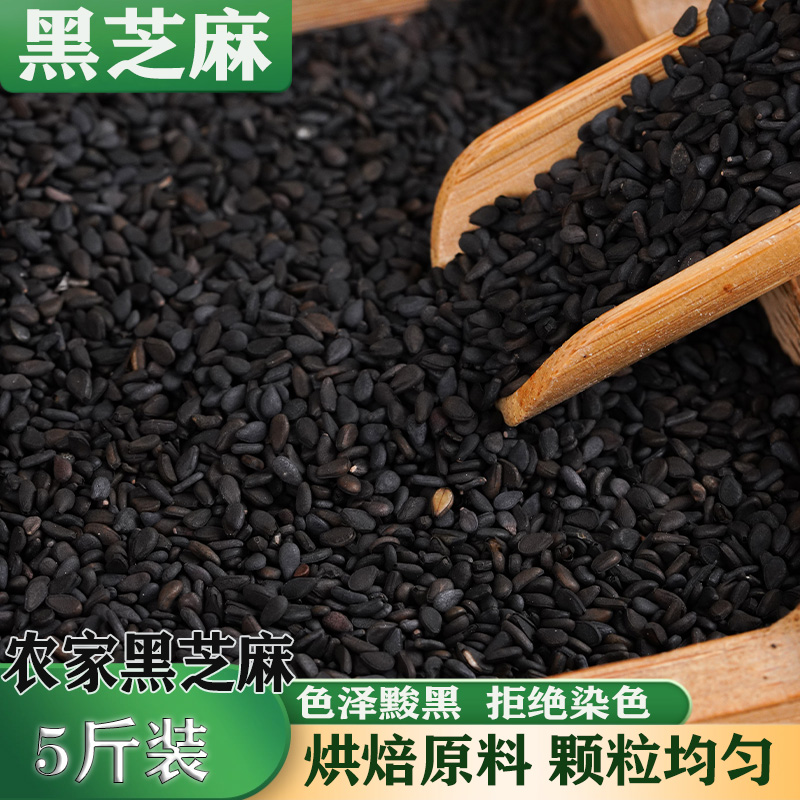 农家优质新鲜生黑芝麻5斤带皮