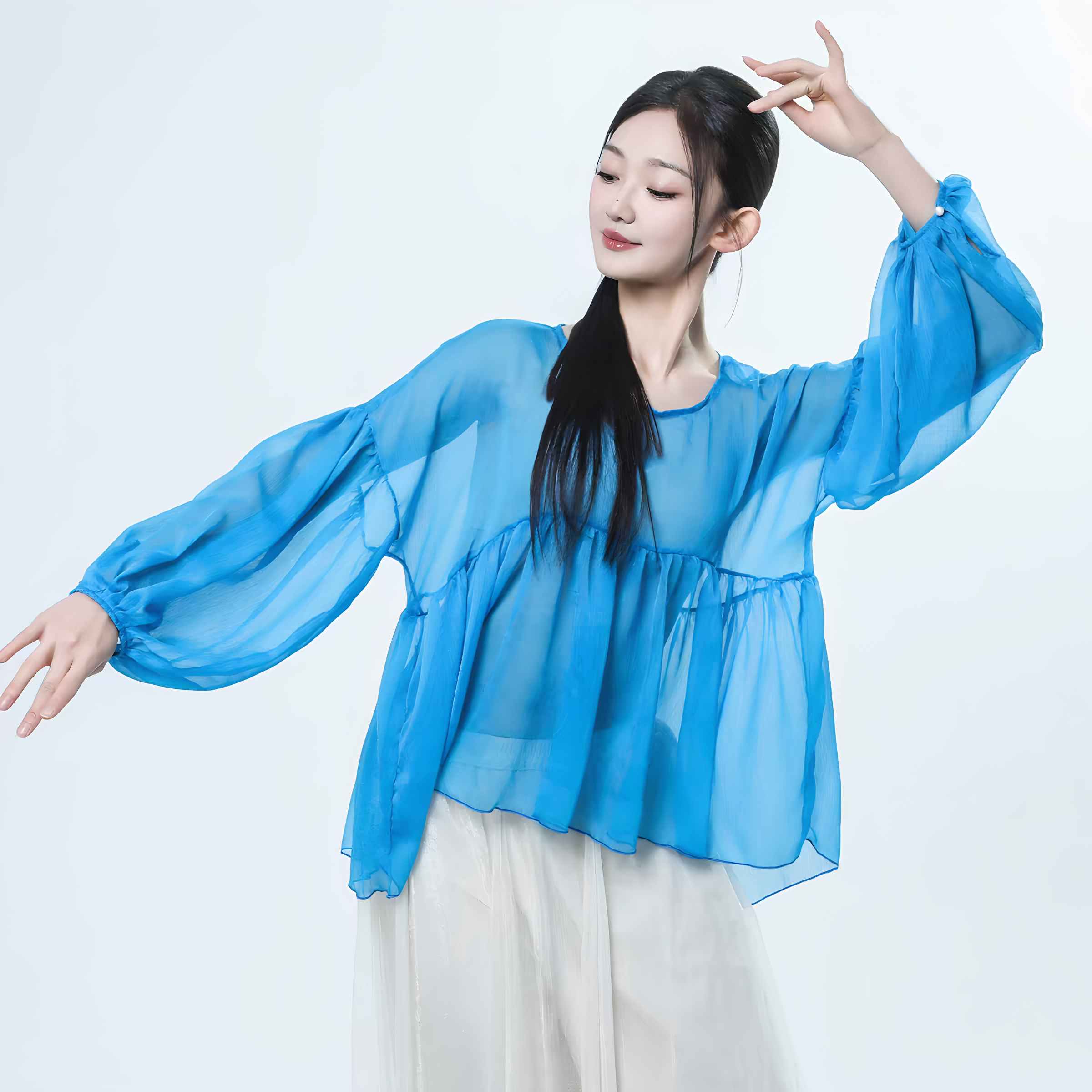 朵棠古典舞蹈服2026新款宽松罩衫仙气飘飘身韵纱衣演出服跳舞上衣