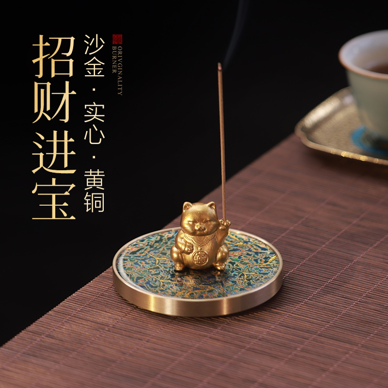 功德招财猫创意大漆线香插
