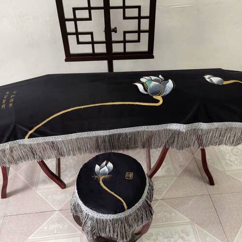 般若莲花纯手工绘制金丝绒古筝罩