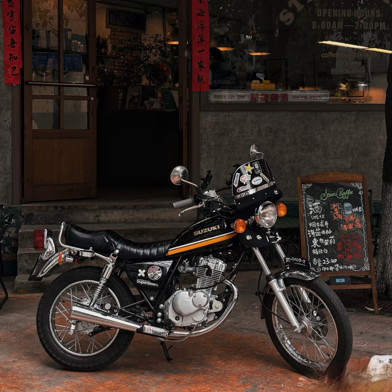 太子摩托车gn125前挡风玻璃改装