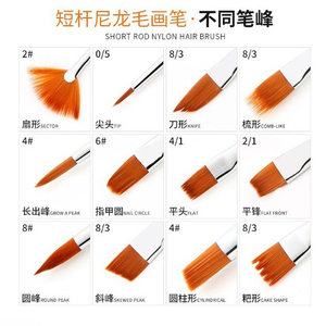 华涛 家具维修 修补  12支短杆套装 混款毛头 尼龙毛画笔 木纹笔