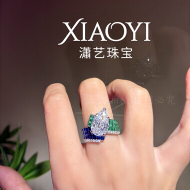 【高定梵】隐秘镶嵌戒指豪气富婆大气奢华925银镀厚金