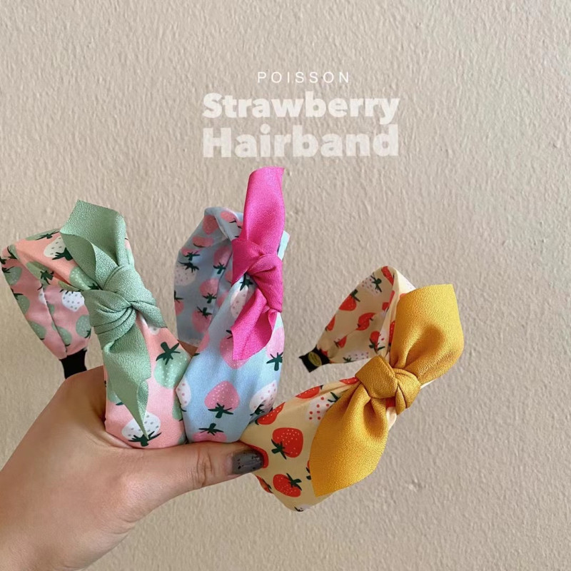 韩国poisson正品儿童女童甜美草帽蝴蝶结发箍发饰头饰