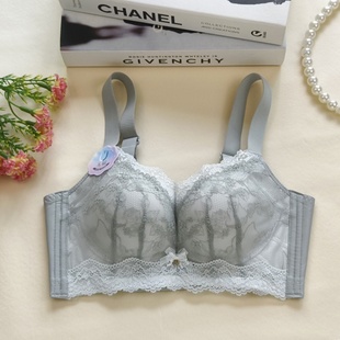 专柜莫代尔内衣女小胸显大性感蕾丝无钢圈收副乳聚拢防下垂文胸罩