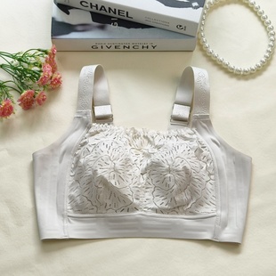 大码全罩杯内衣女大胸显小无钢圈蕾丝防凸点收副乳防下垂性感文胸