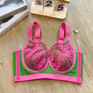 大胸显小文胸反重力提拉内衣女超薄调整型无痕透气性感文胸罩套装