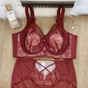 正品 性感蕾丝超薄水晶杯大胸显小女CD杯软钢圈聚拢调整型文胸内衣