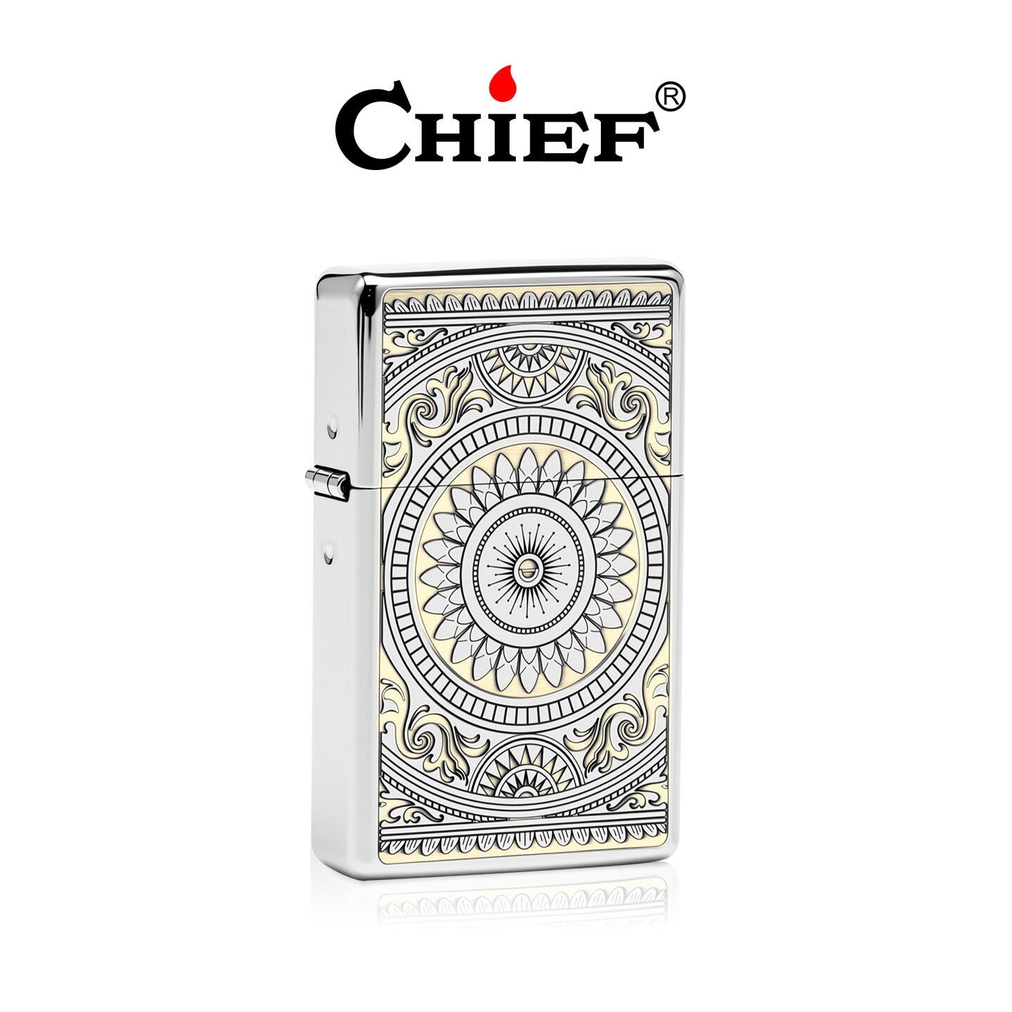 2026新款首领纯铜花纹金属复古高档打火机送礼物自用收藏防风火机