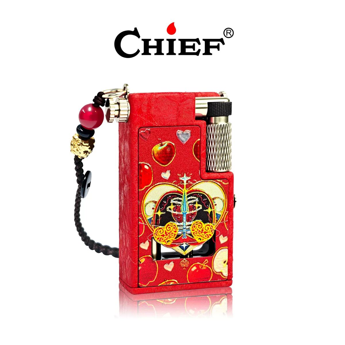 首领金属煤油款打火机四方纯铜创意砂轮侧滑个性透明油仓超长续航