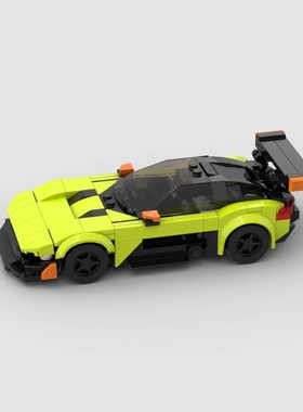 儿童益智拼搭玩具赛车跑车moc积木D010066