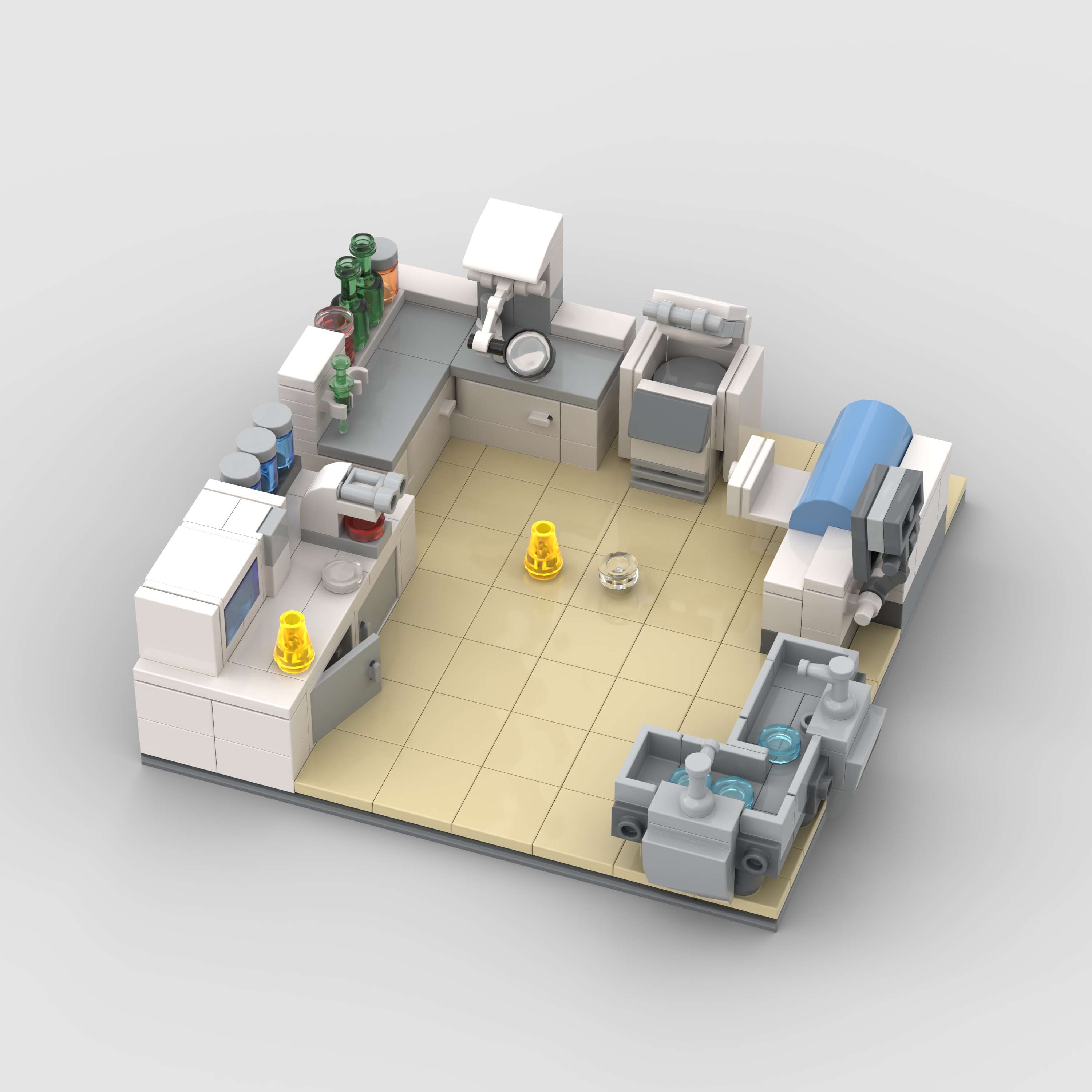 迷你医学实验室兼容积木moc儿童 益智拼搭玩具D610016