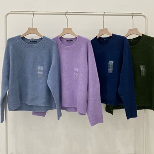 女装舒芙蕾圆领针织衫/毛衣毛衫套头打底长袖秋冬新款上衣479157