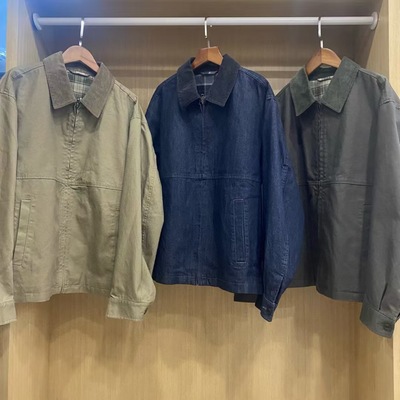 日单休闲拉链短茄克外套巴恩风翻领宽松工装夹克 478230/480827