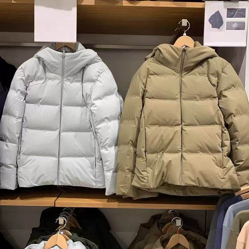 日单男装女装冬季防风防水无缝连帽羽绒服加厚保暖外套夹克470077