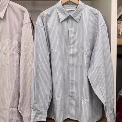 男装女装情侣宽松条纹衬衫休闲百搭宽松长袖衬衣衬衫26新款482454