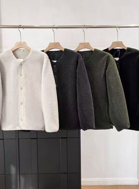 男装防风仿羊羔绒摇粒绒开衫/长袖外套25秋冬新款抓绒上衣481183