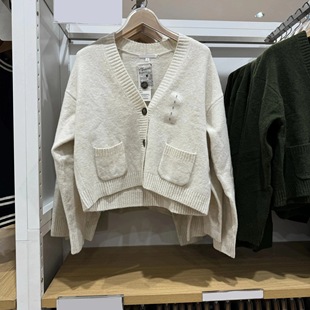 外套2025秋冬新款 软糯毛衣毛衫 478339 舒芙蕾V领针织短开衫 女装