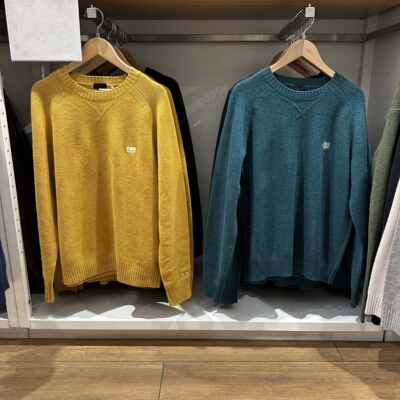 男女同款！刺绣针织衫！情侣柔软圆领长袖毛衣毛衫25秋冬款485271