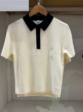 女装！POLO领短袖针织衫！莫代尔混纺毛衣毛衫春484607 485224