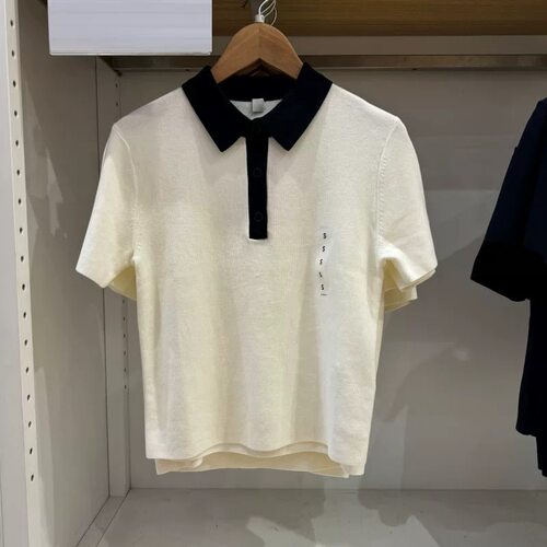 女装！POLO领短袖针织衫！莫代尔混纺毛衣毛衫春484607 485224