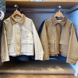 女装休闲翻领工装拉链短款茄克/巴恩风外套夹克春款483807 484664