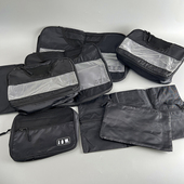黑色大容量旅行分类衣服整理收纳袋鞋 捡漏货 质感很好 袋7件套