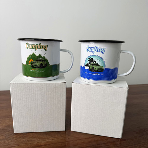 出口外贸！复古户外野餐露营马克杯搪瓷水杯马克杯牛奶杯咖啡杯子