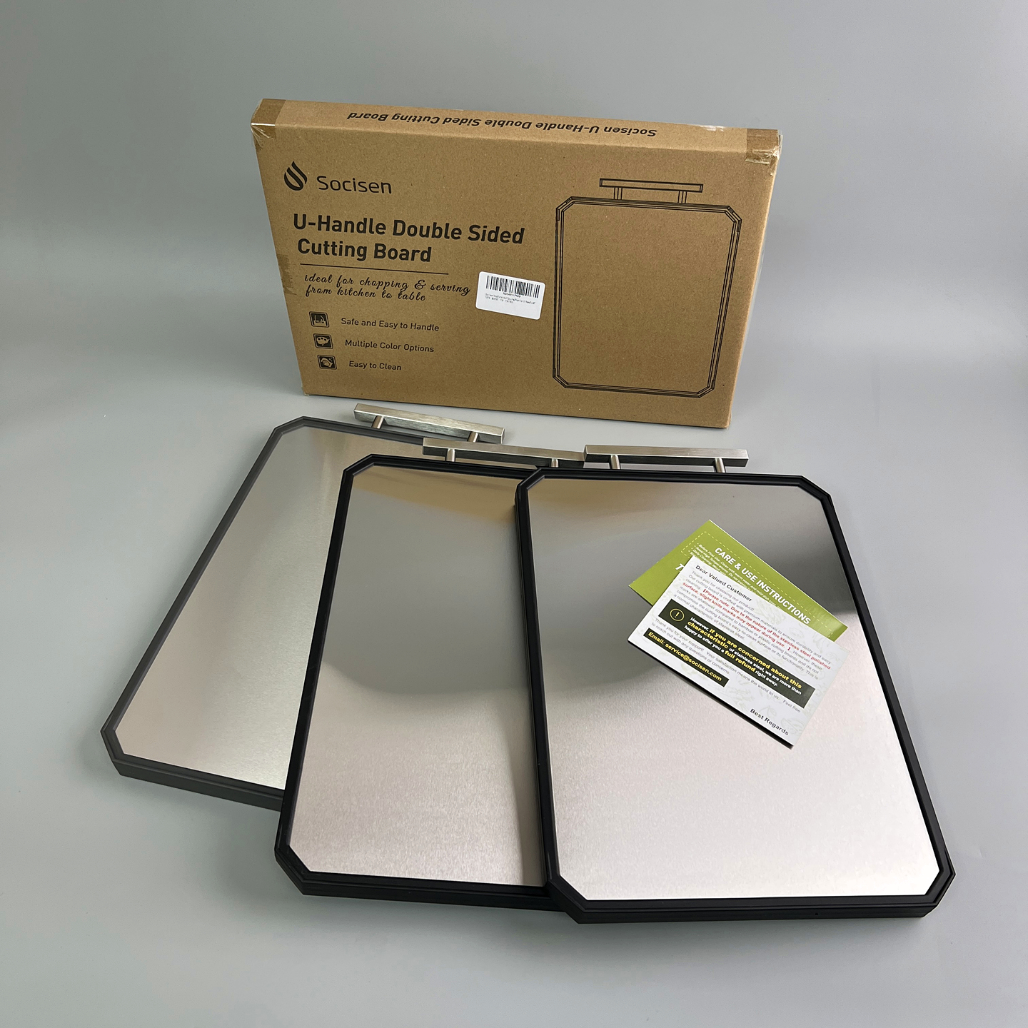 捡漏出口单！原箱包装！双面可用！304不锈钢两用砧板厨房切菜板