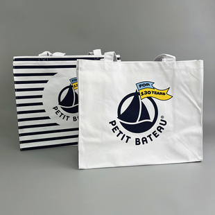 法国小帆船!周年纪念款!防水覆膜大容量简约女托特购物包帆布包