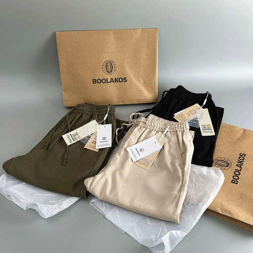 Японские прохладные дышащие элитные штаны для отдыха, свободный прямой крой, из хлопка и льна