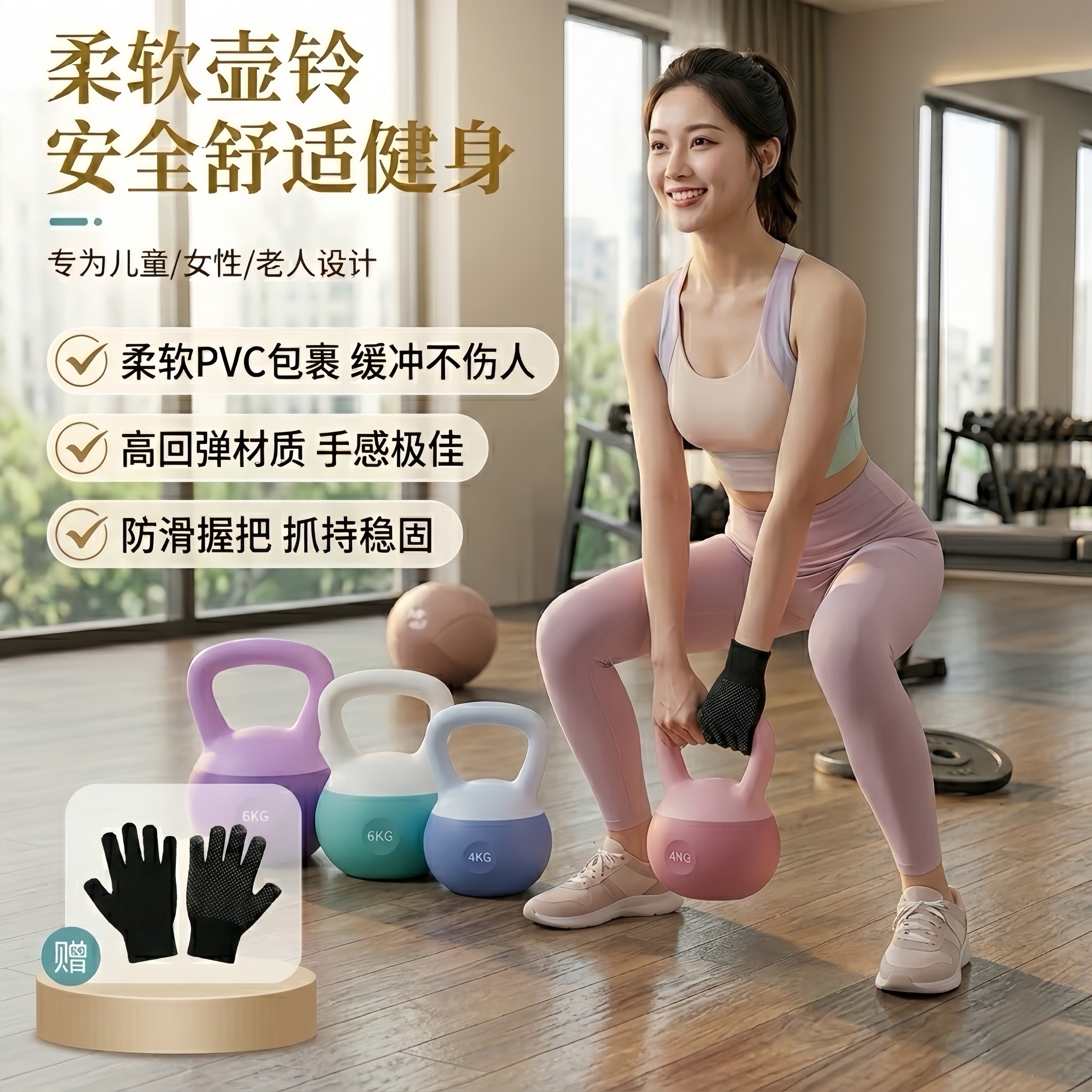 软壶铃家用塑形减脂甩瘦肚子